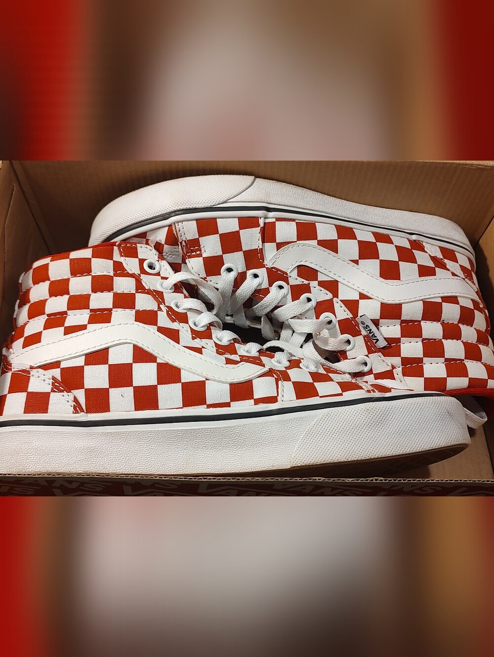 VANS Women's Sk8 Filmore Hi Checkerboard Sport Skate Shoe, VN0A5HYURED Red/White